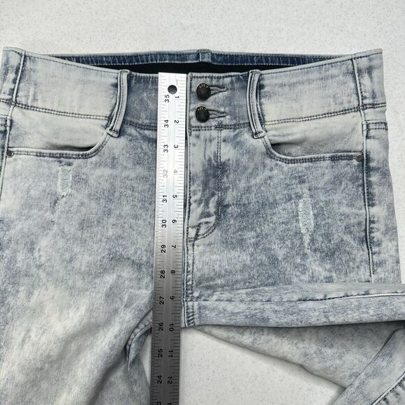 Apt 9 Jeans Womens 8 Petite Ankle Tummy Control Acid Wash Stretch Denim Cuffed - Picture 8 of 12